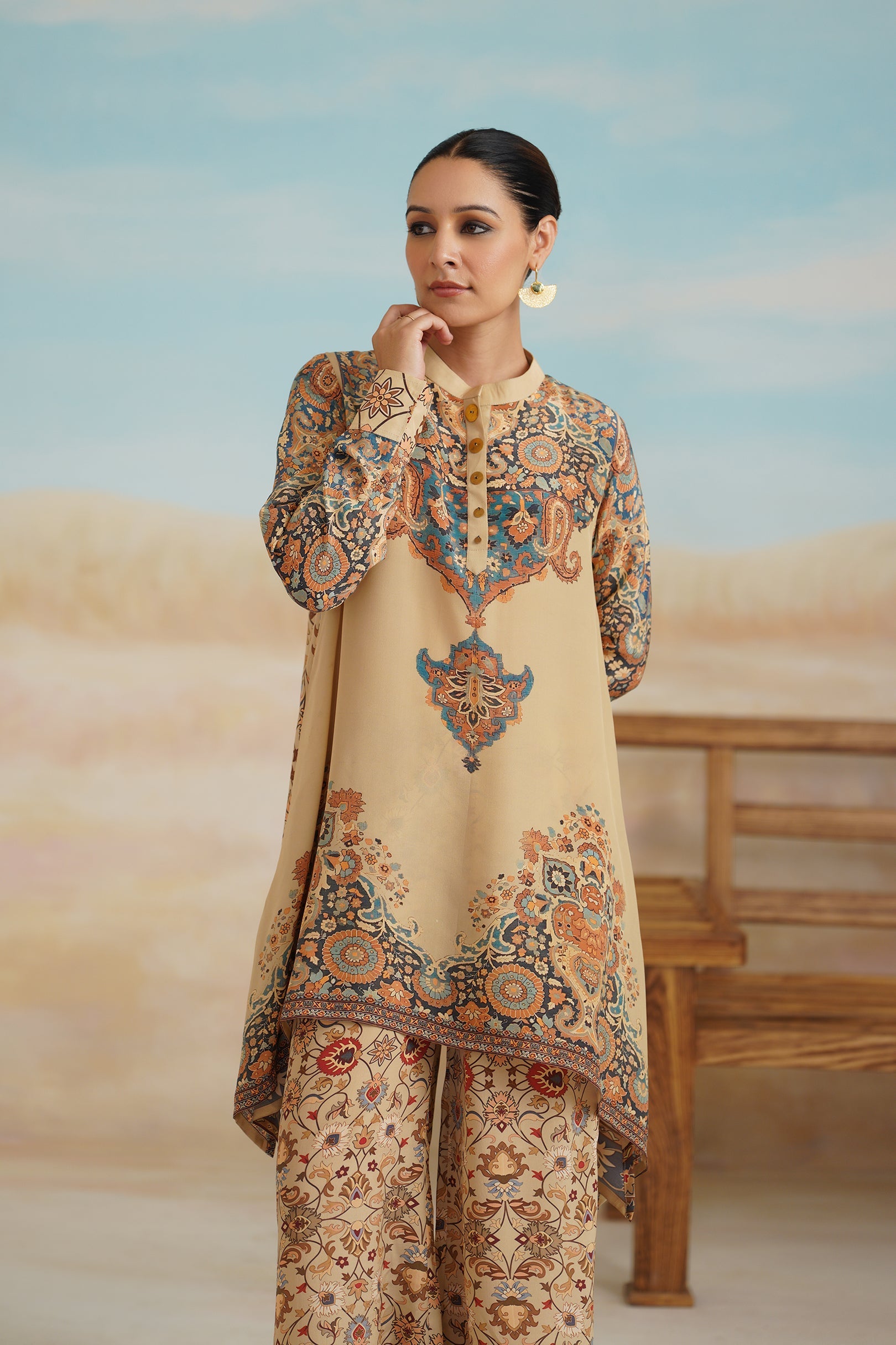 Kadambari Printed Crepe Matching set - Neetika Chopra
