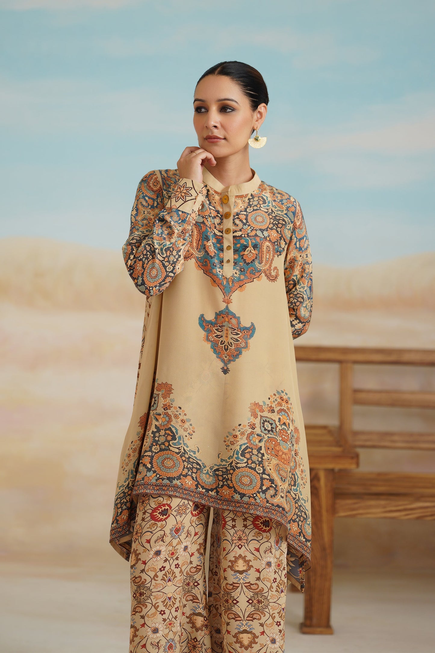 Kadambari Printed Crepe Top - Neetika Chopra