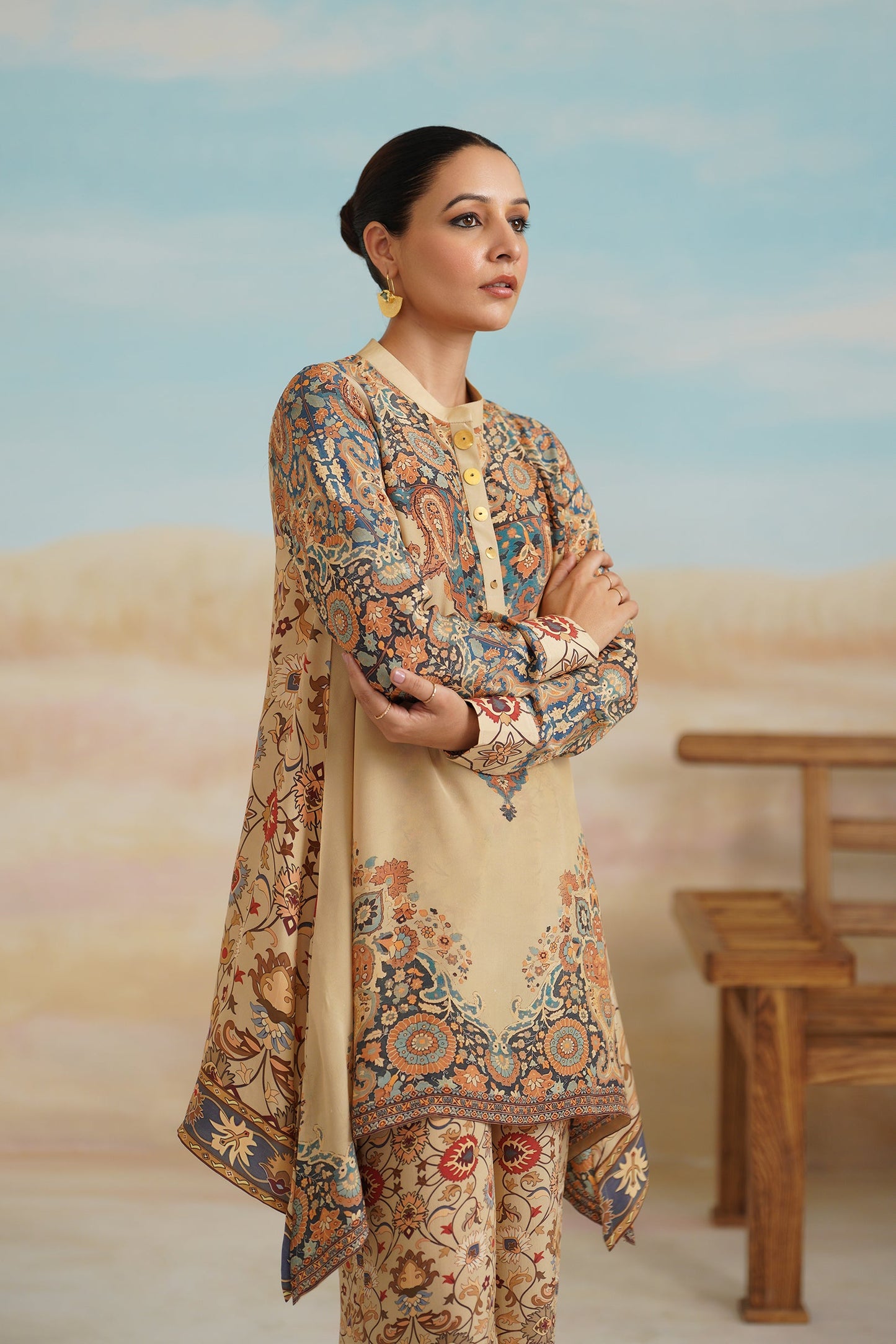 Kadambari Printed Crepe Matching set - Neetika Chopra