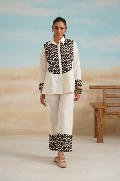 Grace Natural Cotton Embroidered Matching Set - Neetika Chopra