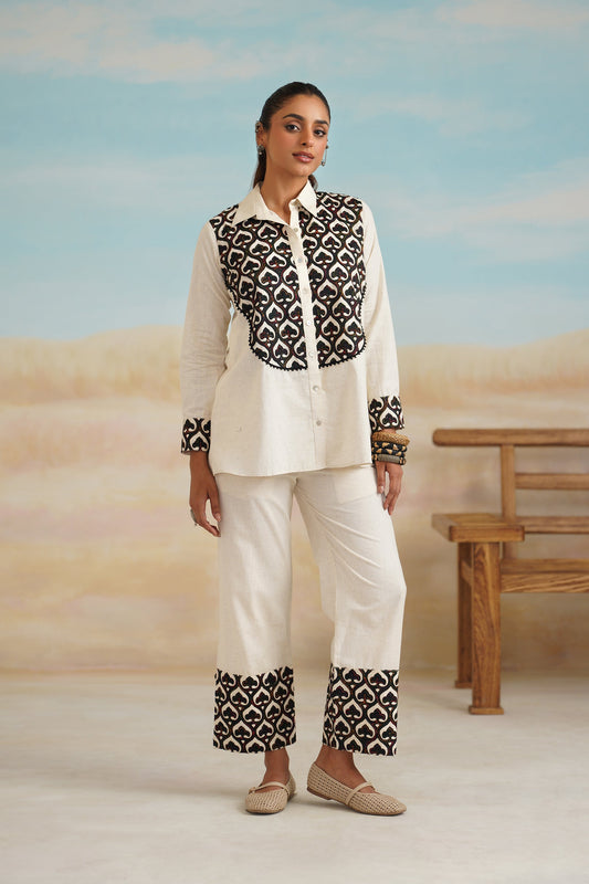 Grace Natural Cotton Embroidered Matching Set - Neetika Chopra