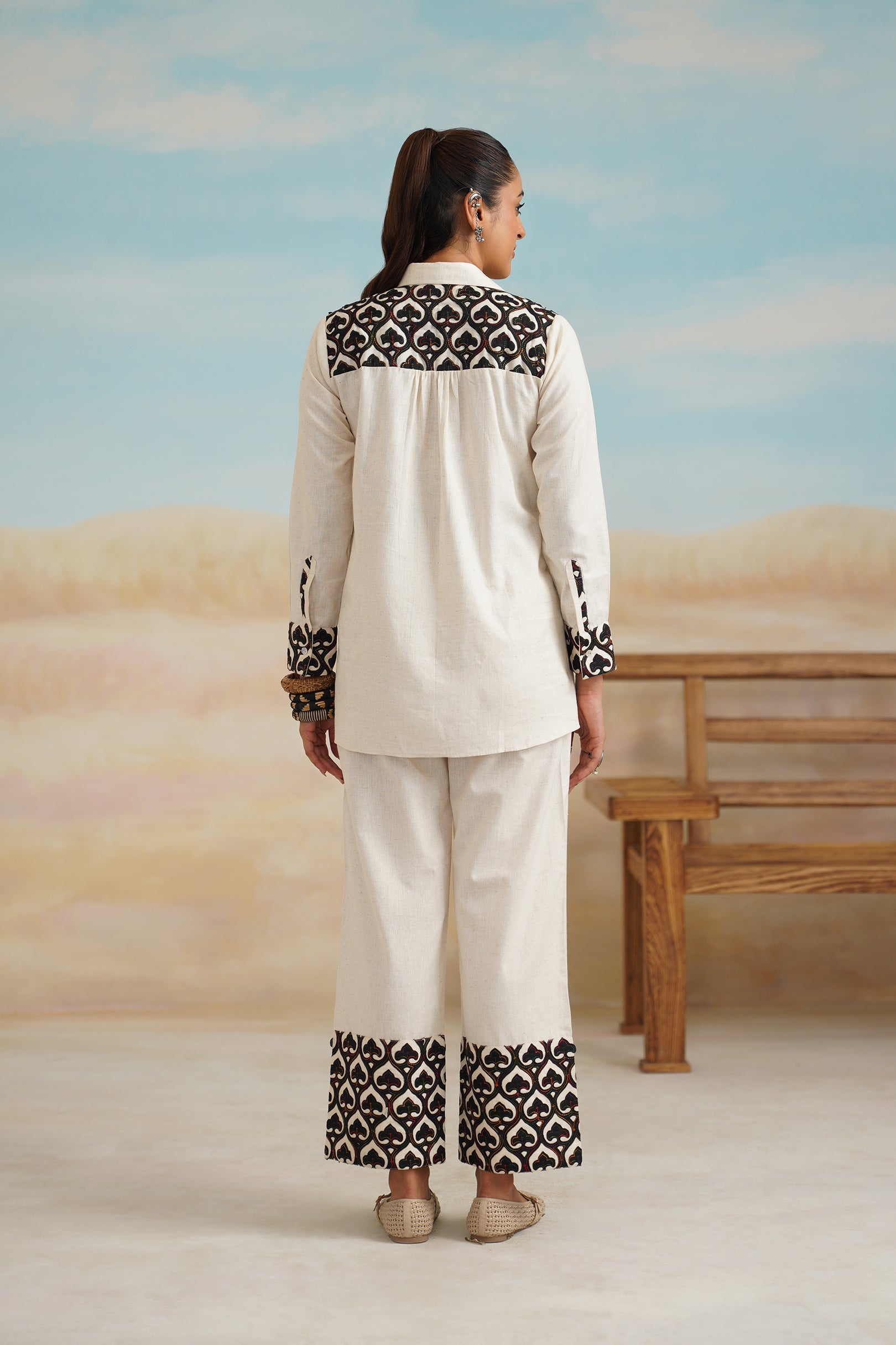 Grace Natural Cotton Embroidered Matching Set - Neetika Chopra