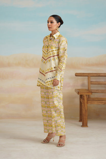 Topaz Pure Linen Printed Matching Set - Neetika Chopra