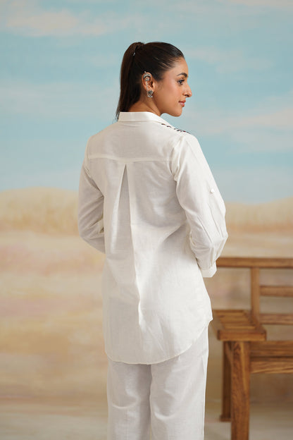Shafak Cotton Linen Embroidered Matching set - Neetika Chopra