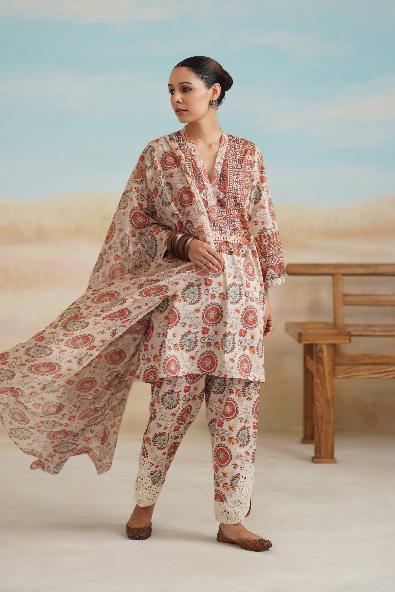 Akshra Cotton Printed Suit Set - Neetika Chopra