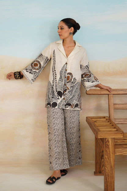 Stellar Pure Linen Printed Matching Set - Neetika Chopra