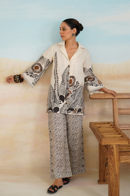 Stellar Pure Linen Printed Top - Neetika Chopra