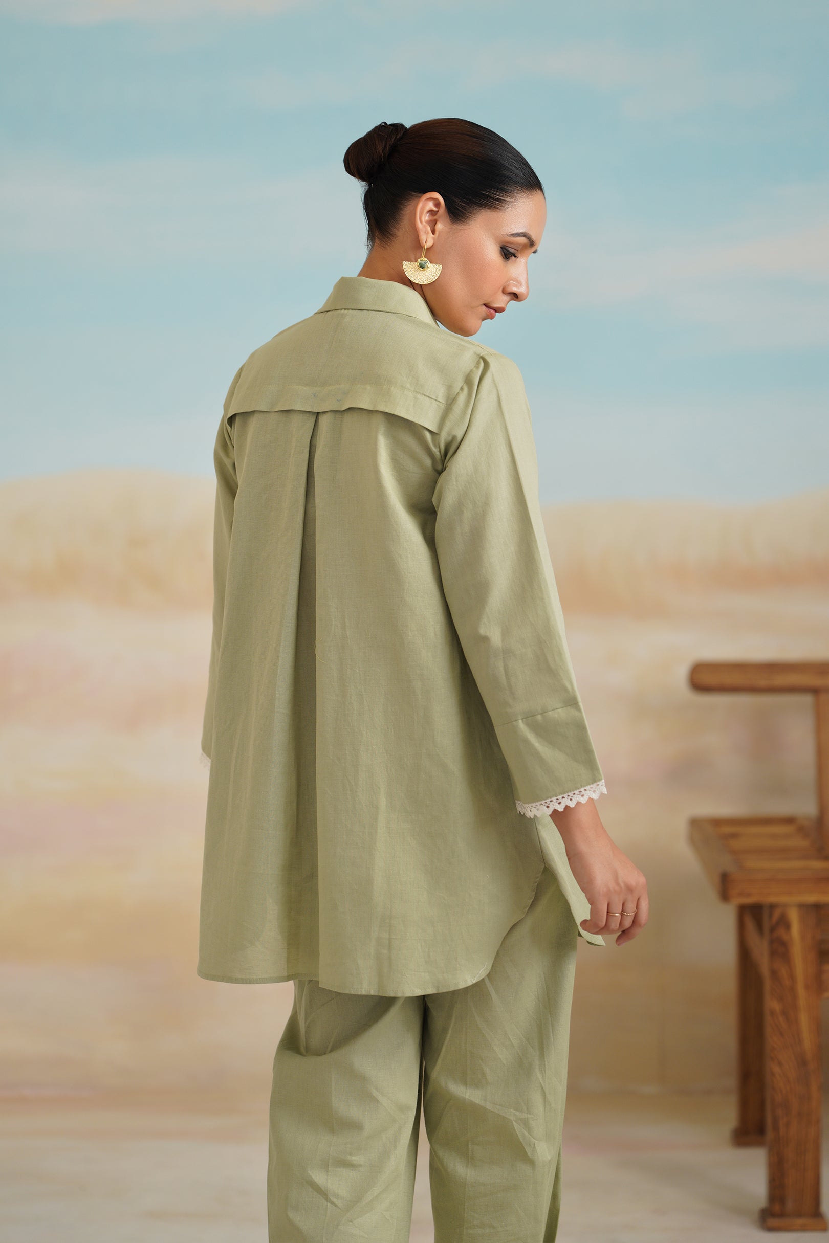 Ishika Cotton Linen Embroidered Matching Set - Neetika Chopra