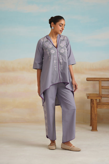 Loveen Cotton Linen Embroidered Matching Set - Neetika Chopra