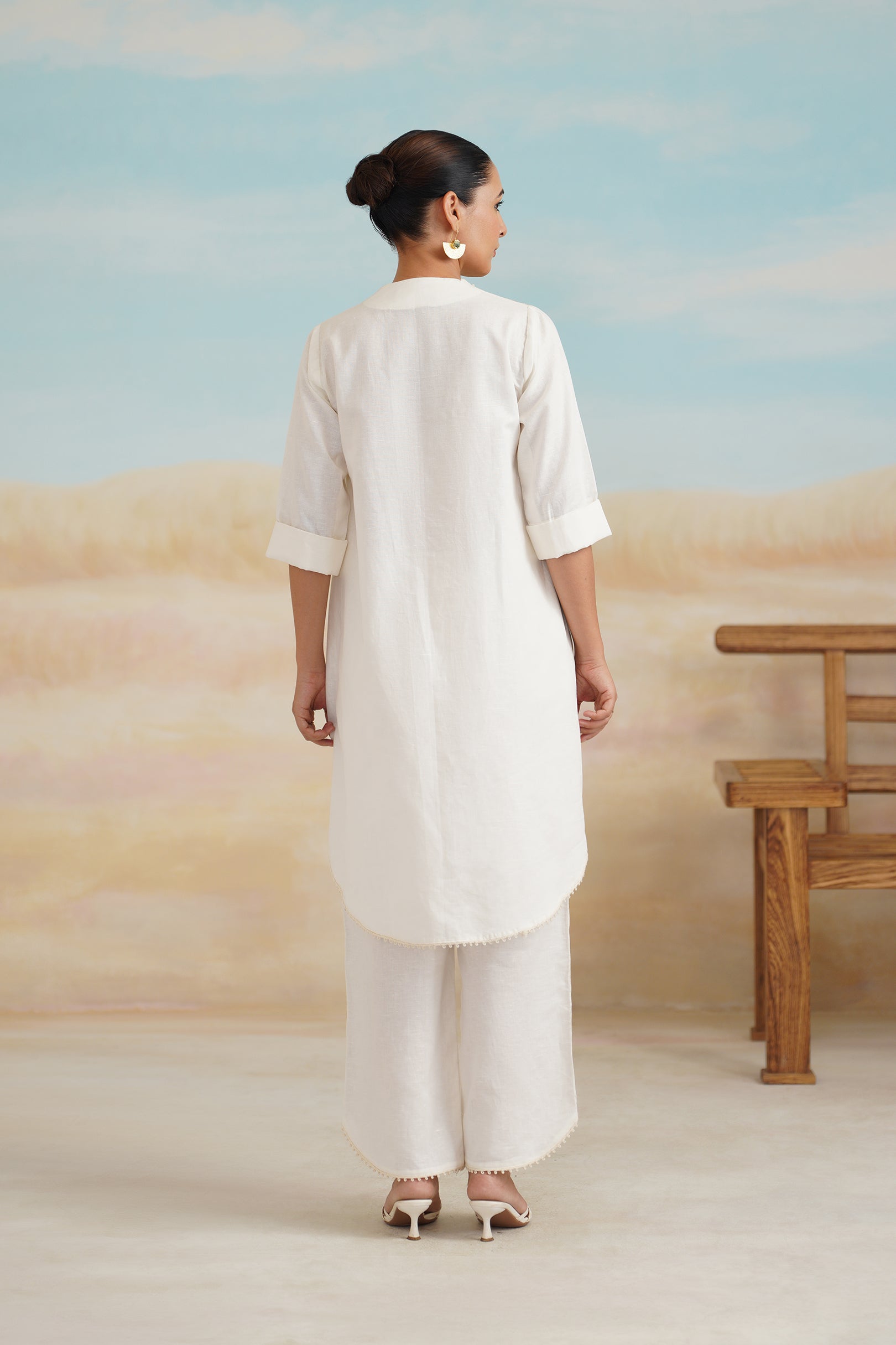 Ruhi Cotton Linen Embroidered Matching Set - Neetika Chopra