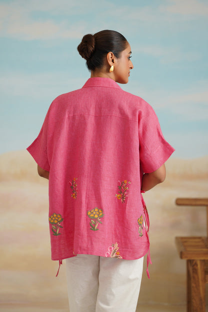 Vriti Pure Linen Embroidered Top - Neetika Chopra