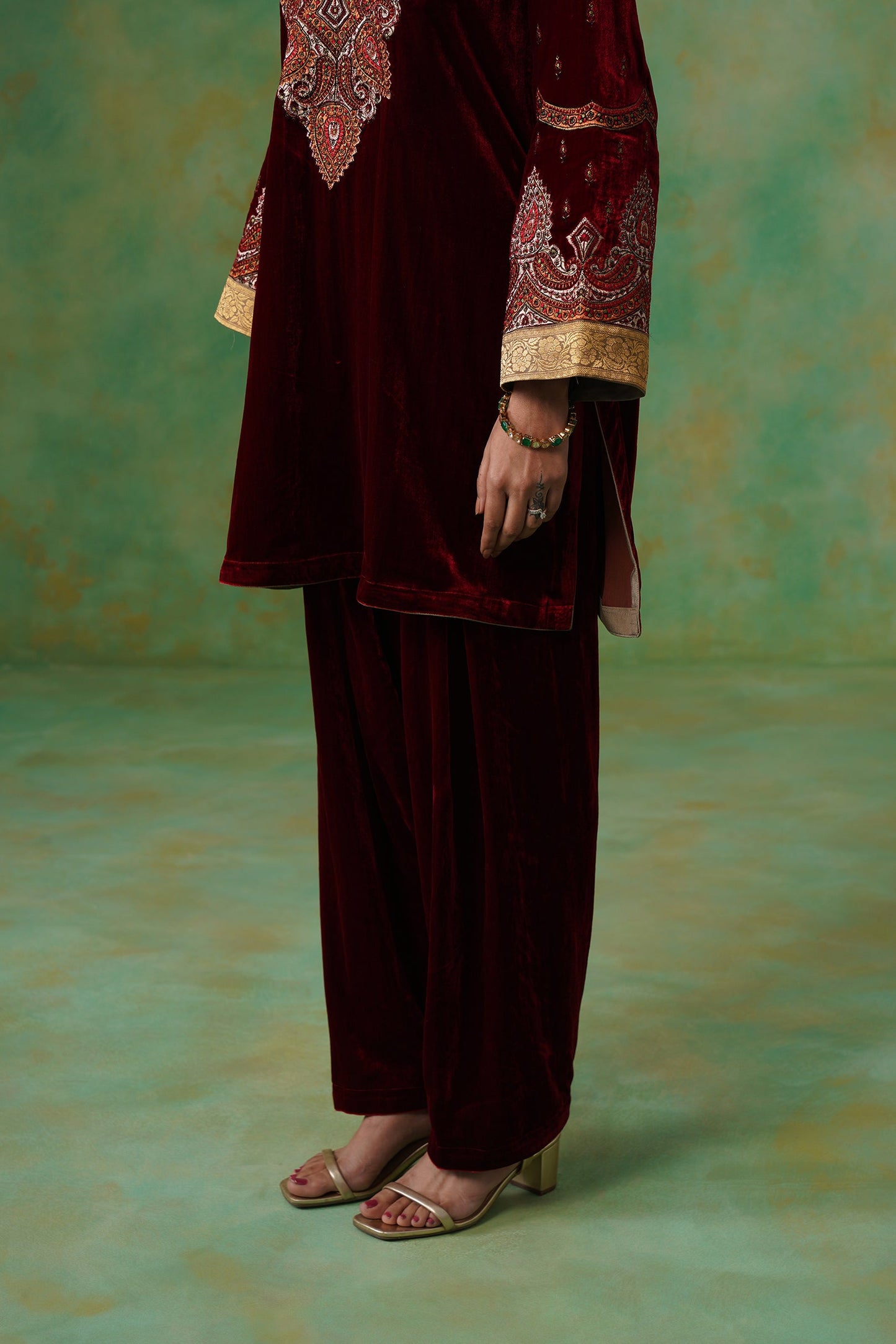 Jaya Embroidered Velvet Suit Set - Neetika Chopra