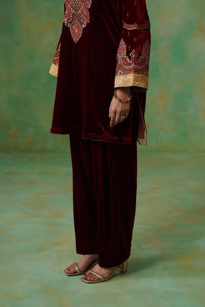 Jaya Embroidered Velvet Suit Set - Neetika Chopra
