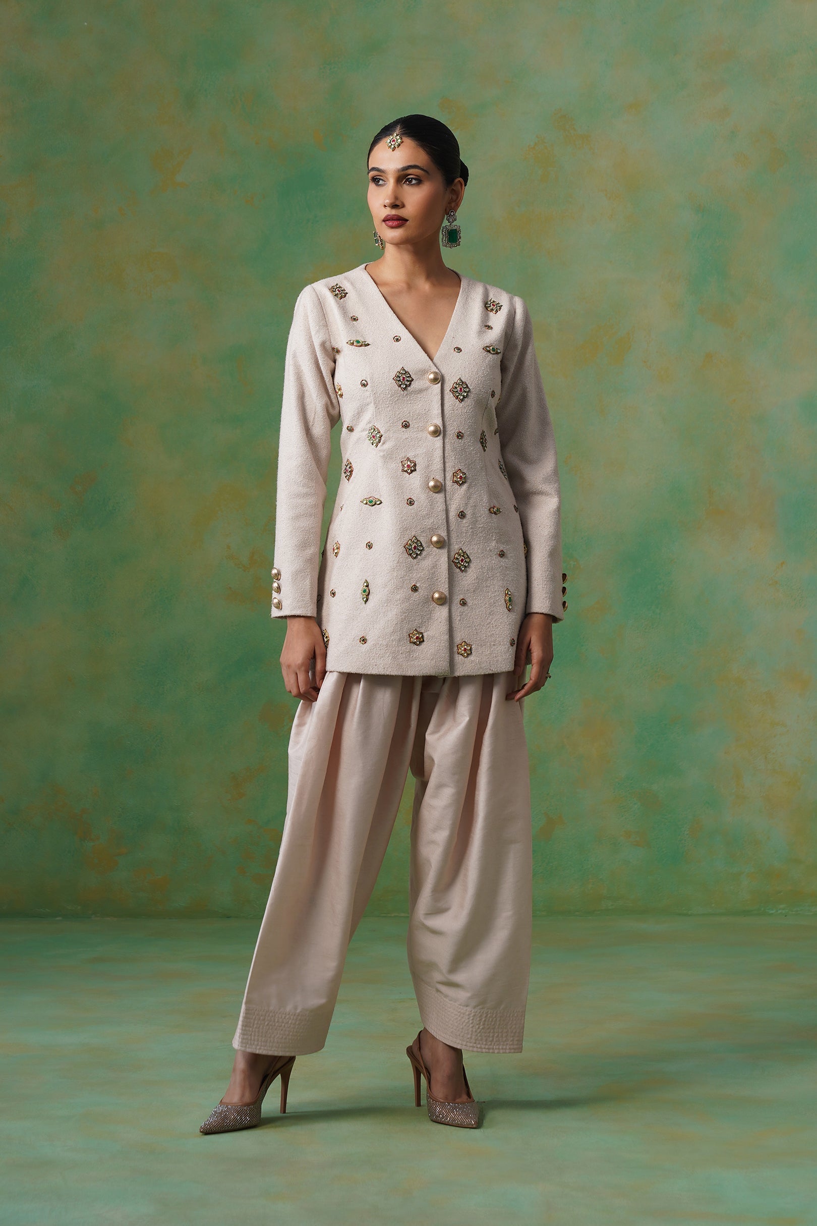 Mahira Tweed Matching Coat Set - Neetika Chopra