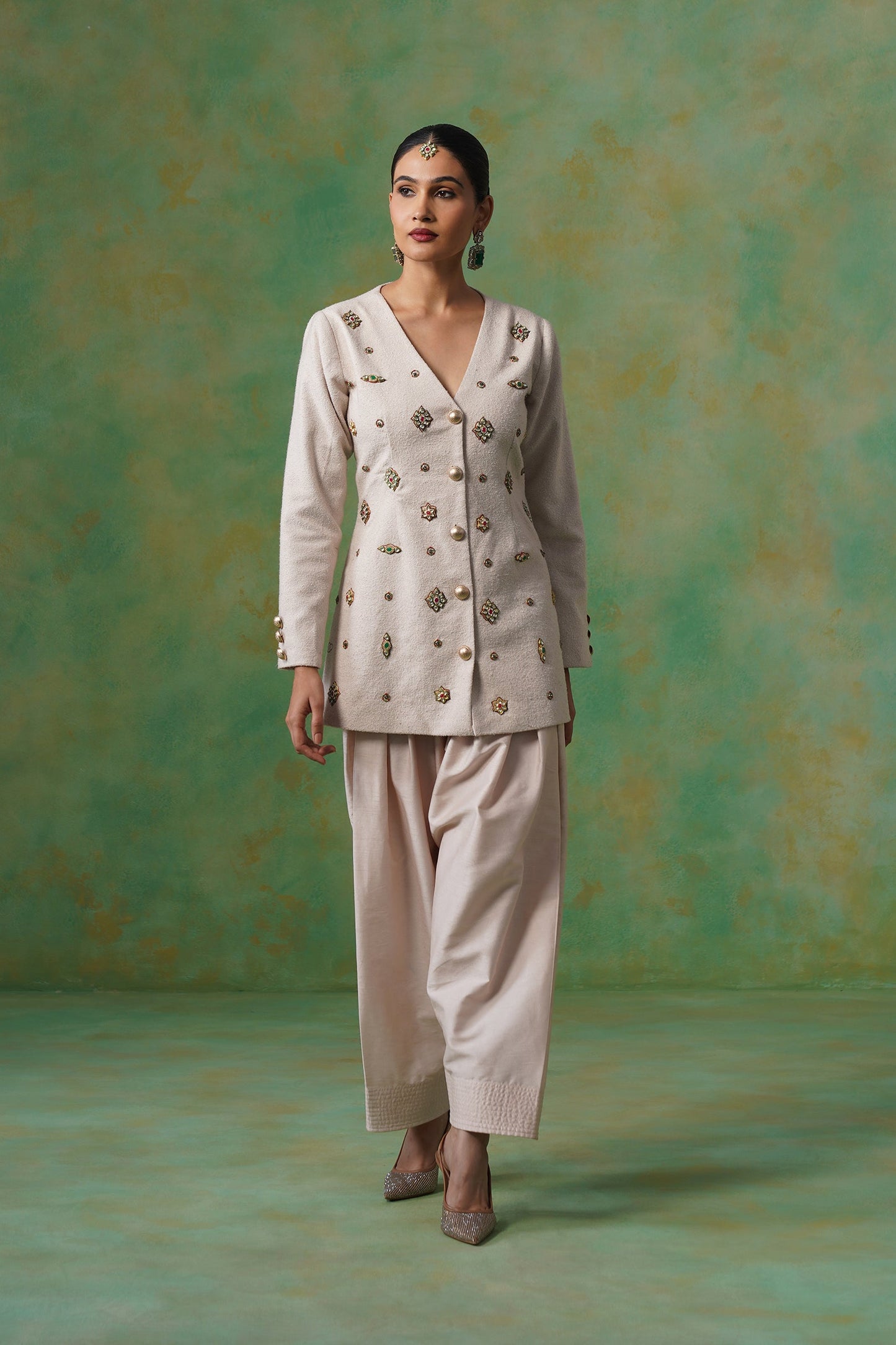 Mahira Tweed Matching Coat Set - Neetika Chopra