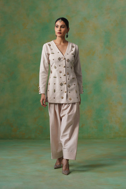 Mahira Tweed Matching Coat Set - Neetika Chopra