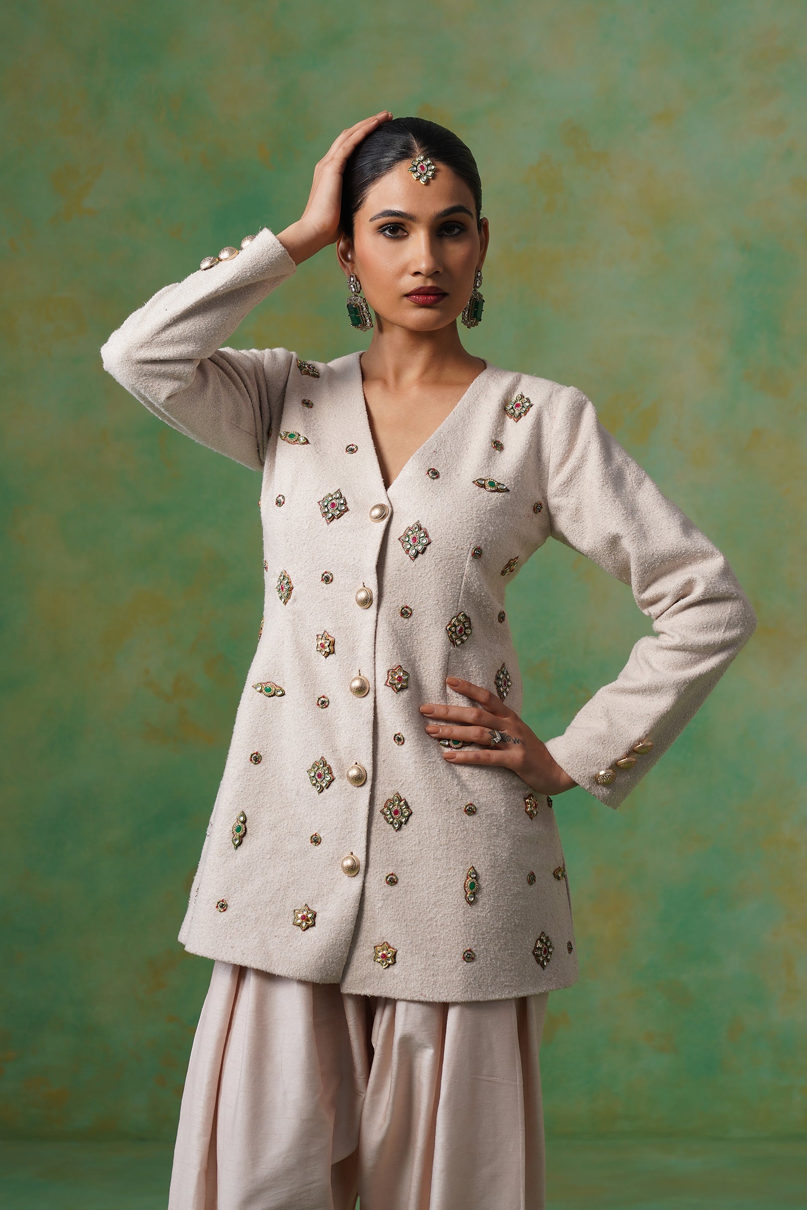 Mahira Tweed Matching Coat Set - Neetika Chopra