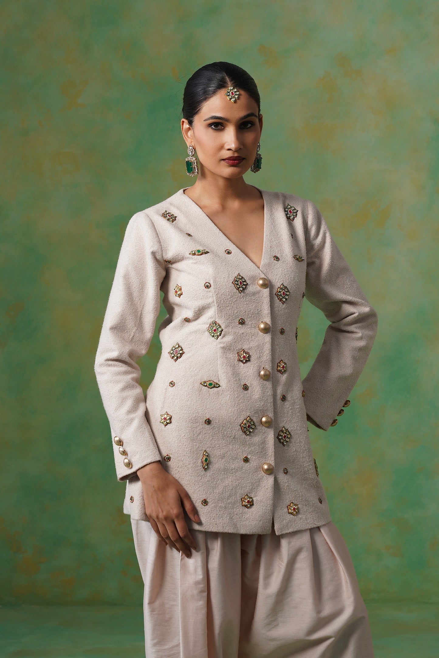 Mahira Tweed Matching Coat Set - Neetika Chopra