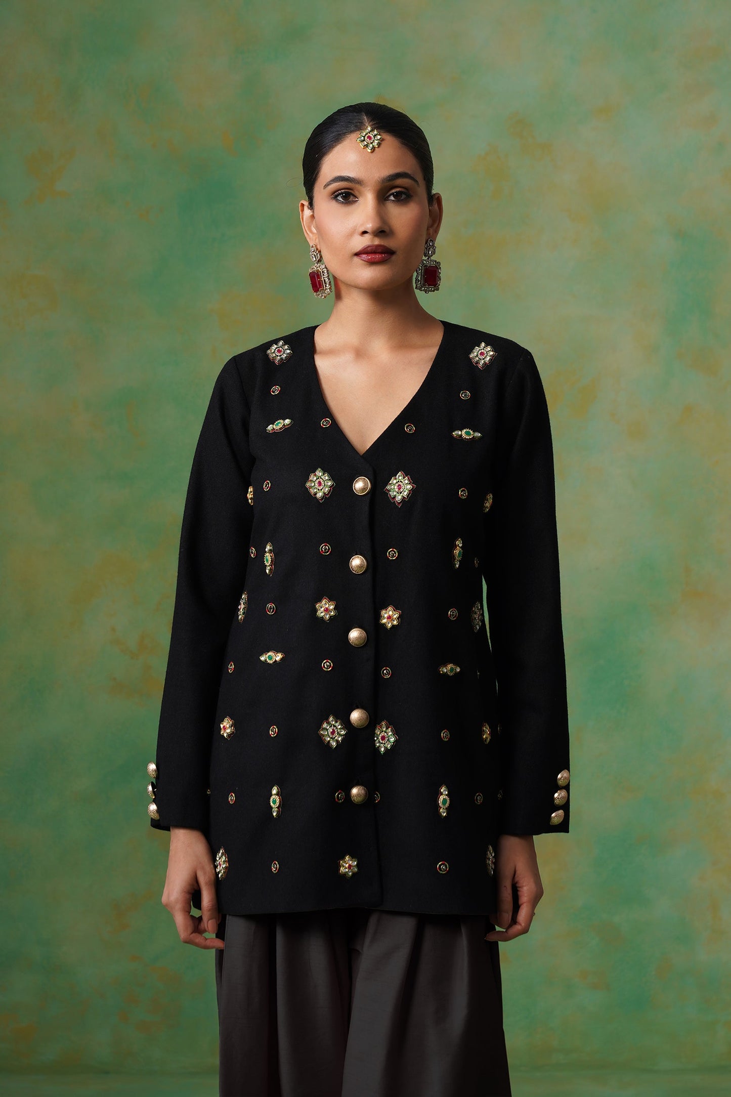 Viha Tweed Matching Coat Set - Neetika Chopra