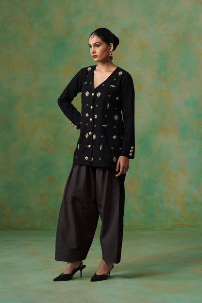 Viha Tweed Matching Coat Set - Neetika Chopra