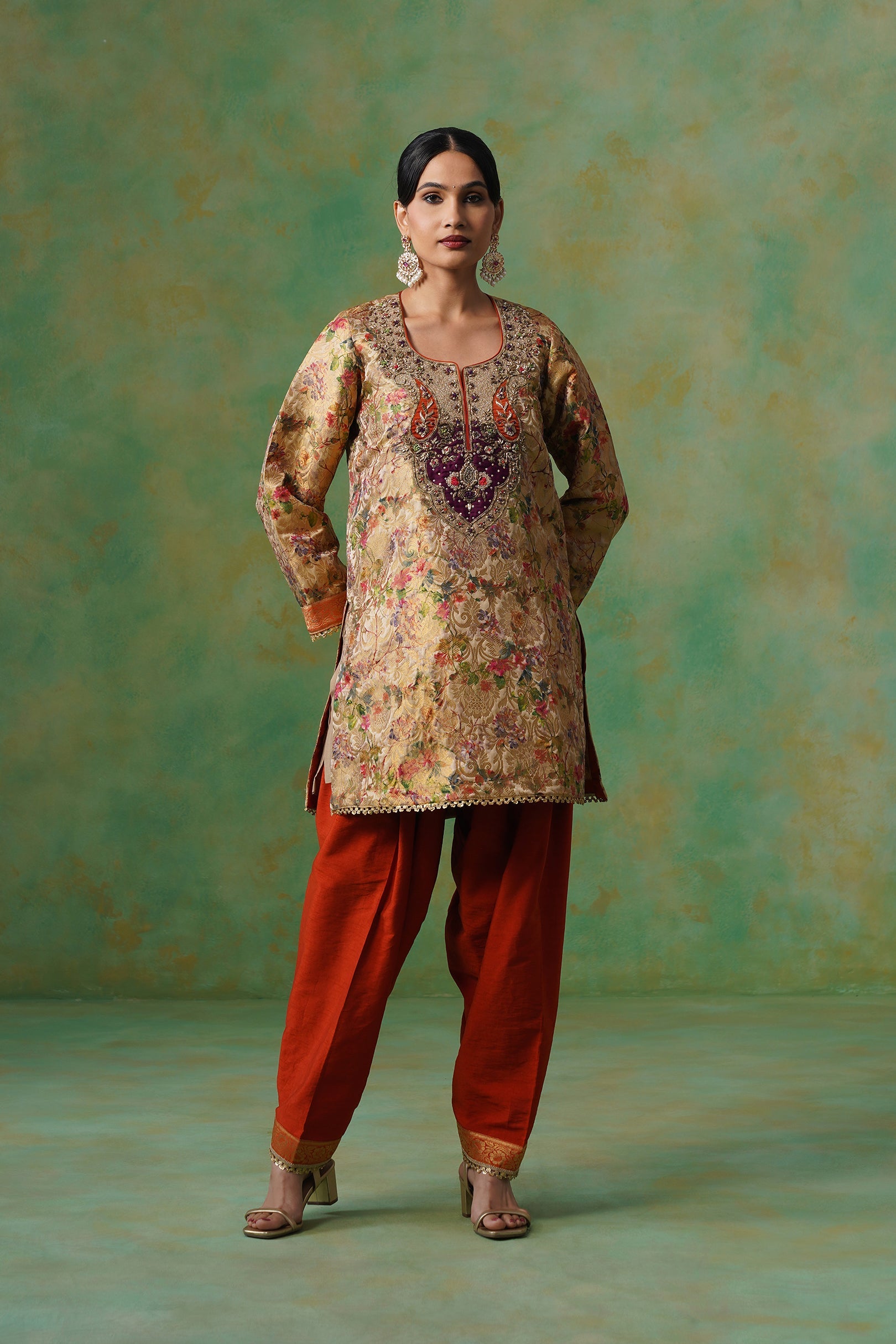 Divyani Brocade Hand Embroidered Suit Set - Neetika Chopra