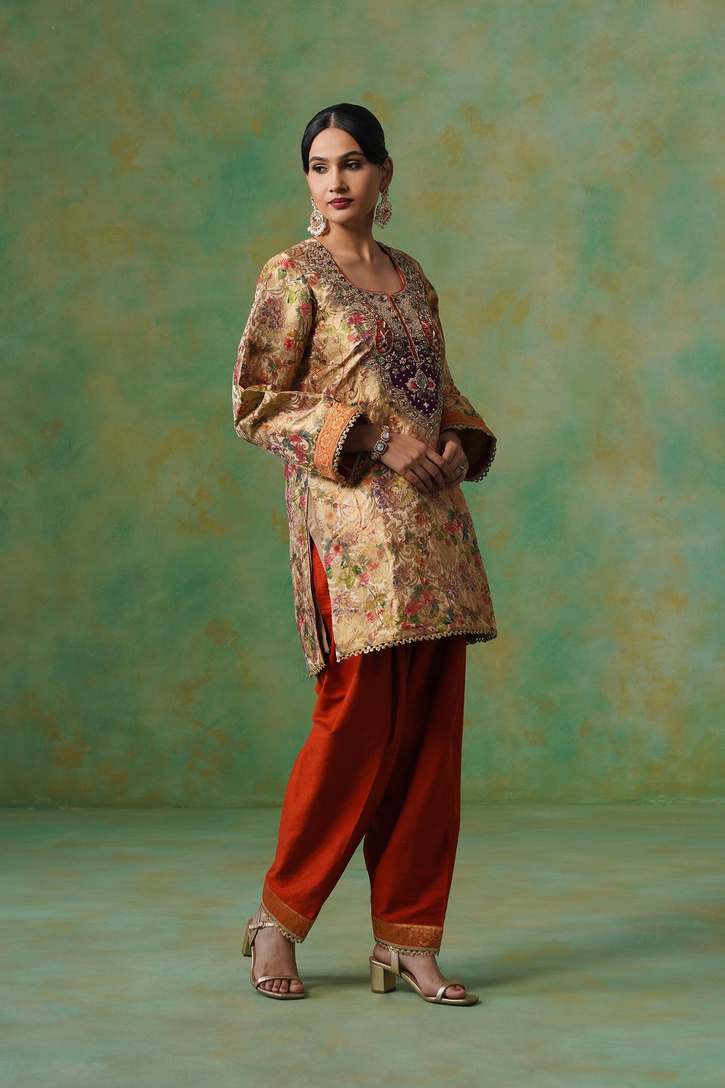 Divyani Brocade Hand Embroidered Suit Set - Neetika Chopra