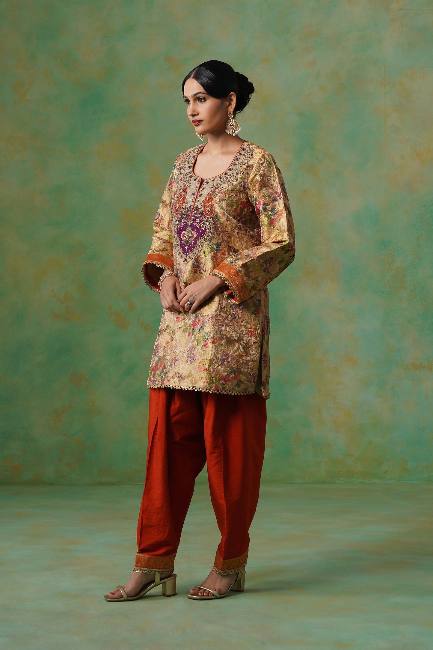 Divyani Brocade Hand Embroidered Suit Set - Neetika Chopra