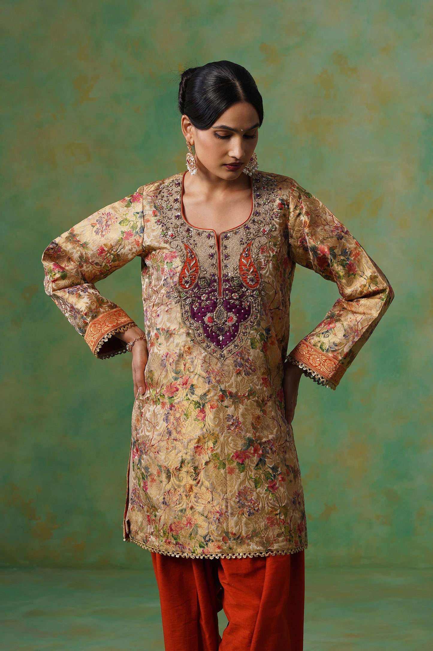 Divyani Brocade Hand Embroidered Suit Set - Neetika Chopra