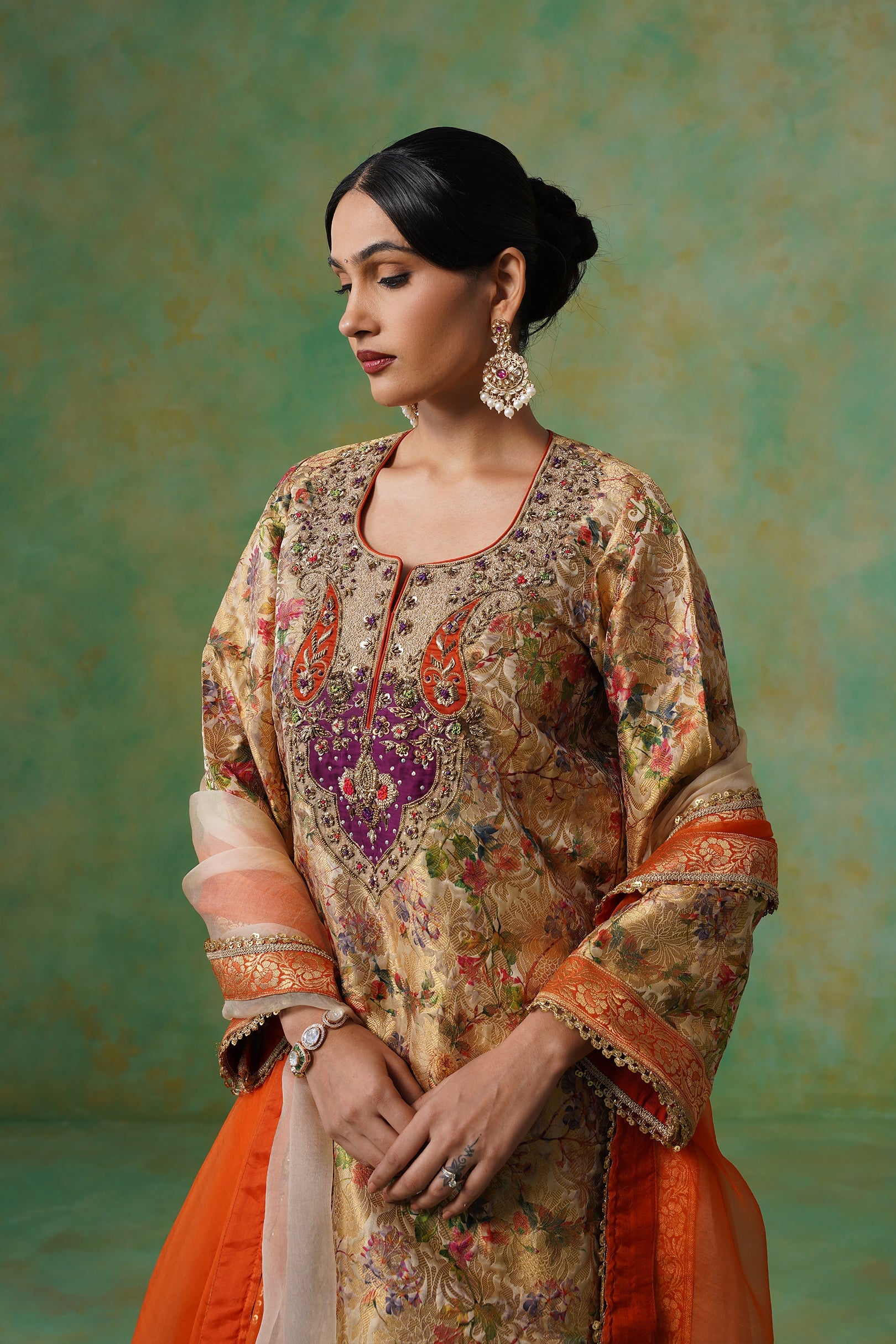 Divyani Brocade Hand Embroidered Suit Set - Neetika Chopra