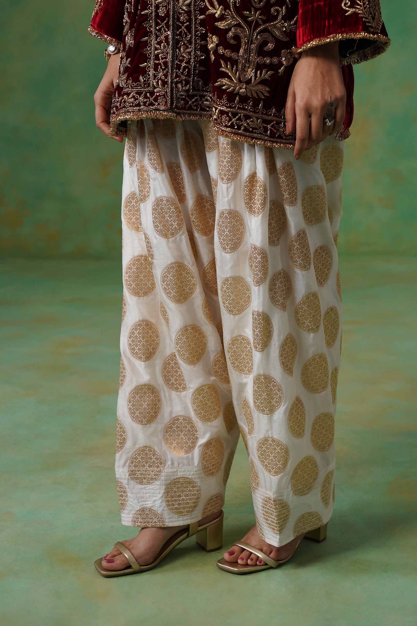 Bithika Hand Embroidered Velvet Matching Set - Neetika Chopra