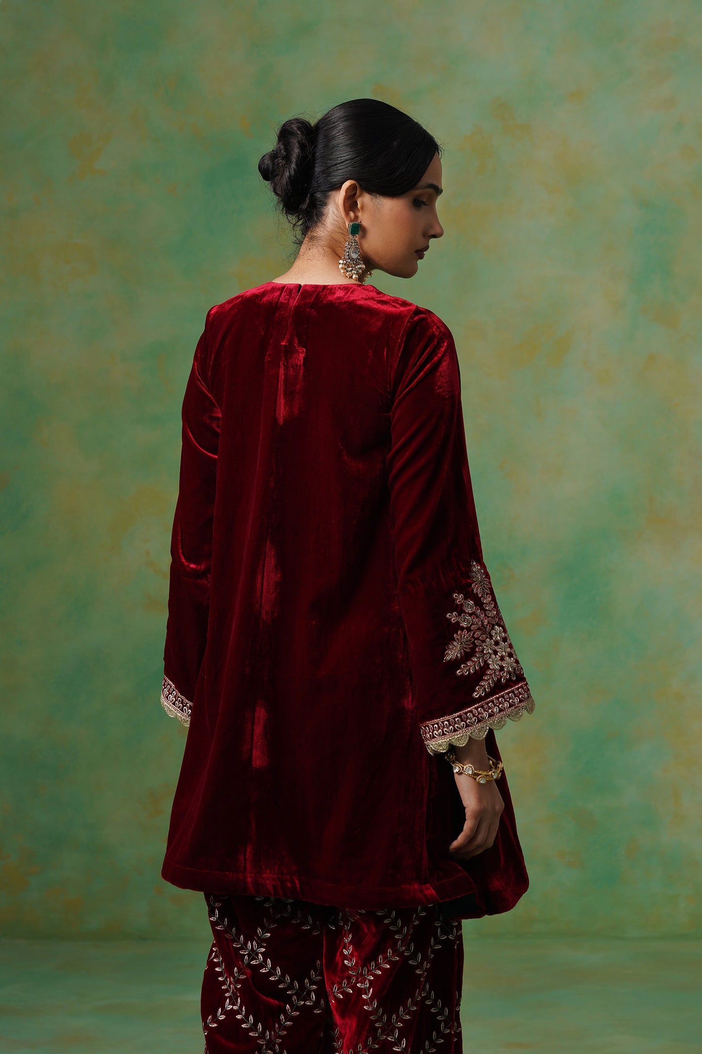 Kashvi Velvet Embroidered Suit Set - Neetika Chopra