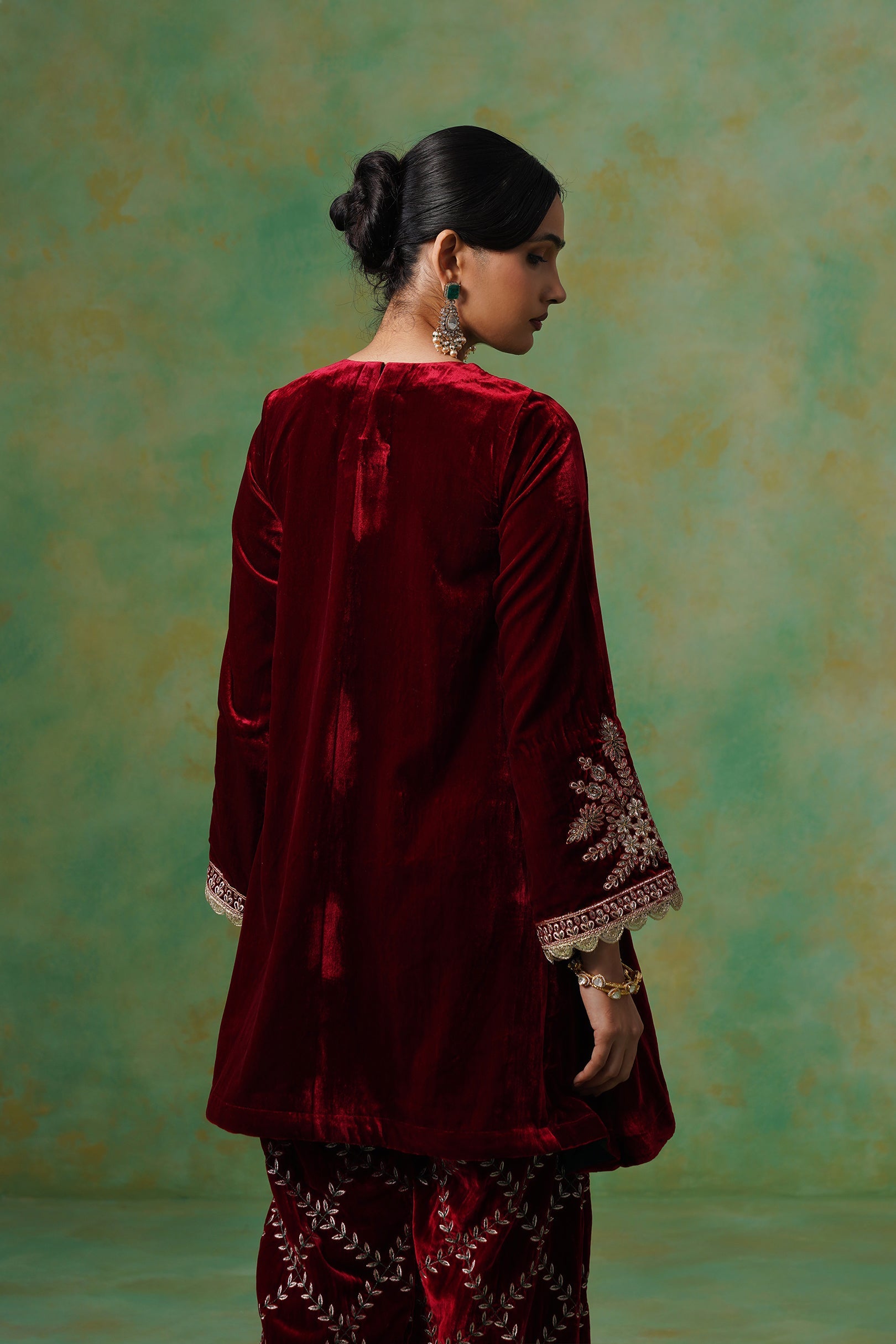 Kashvi Velvet Embroidered Suit Set - Neetika Chopra