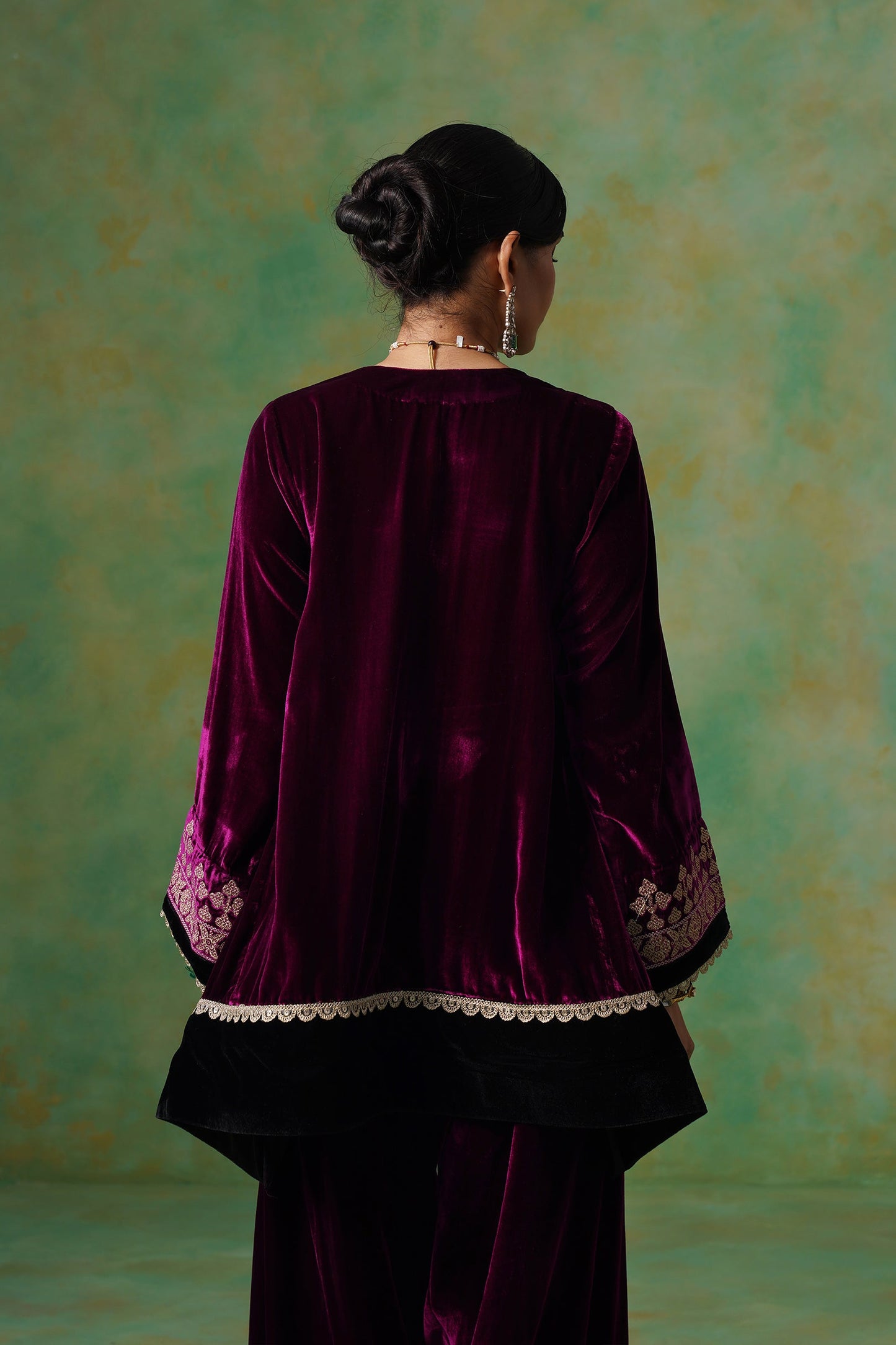 Umika Velvet Embroidered Suit Set - Neetika Chopra