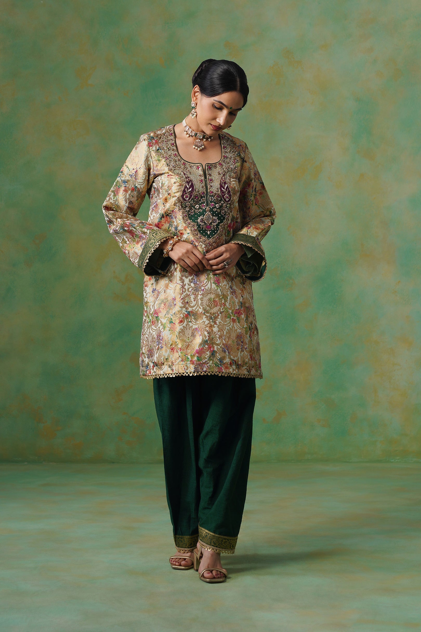 Tulsi Brocade Hand Embroidered Suit Set - Neetika Chopra