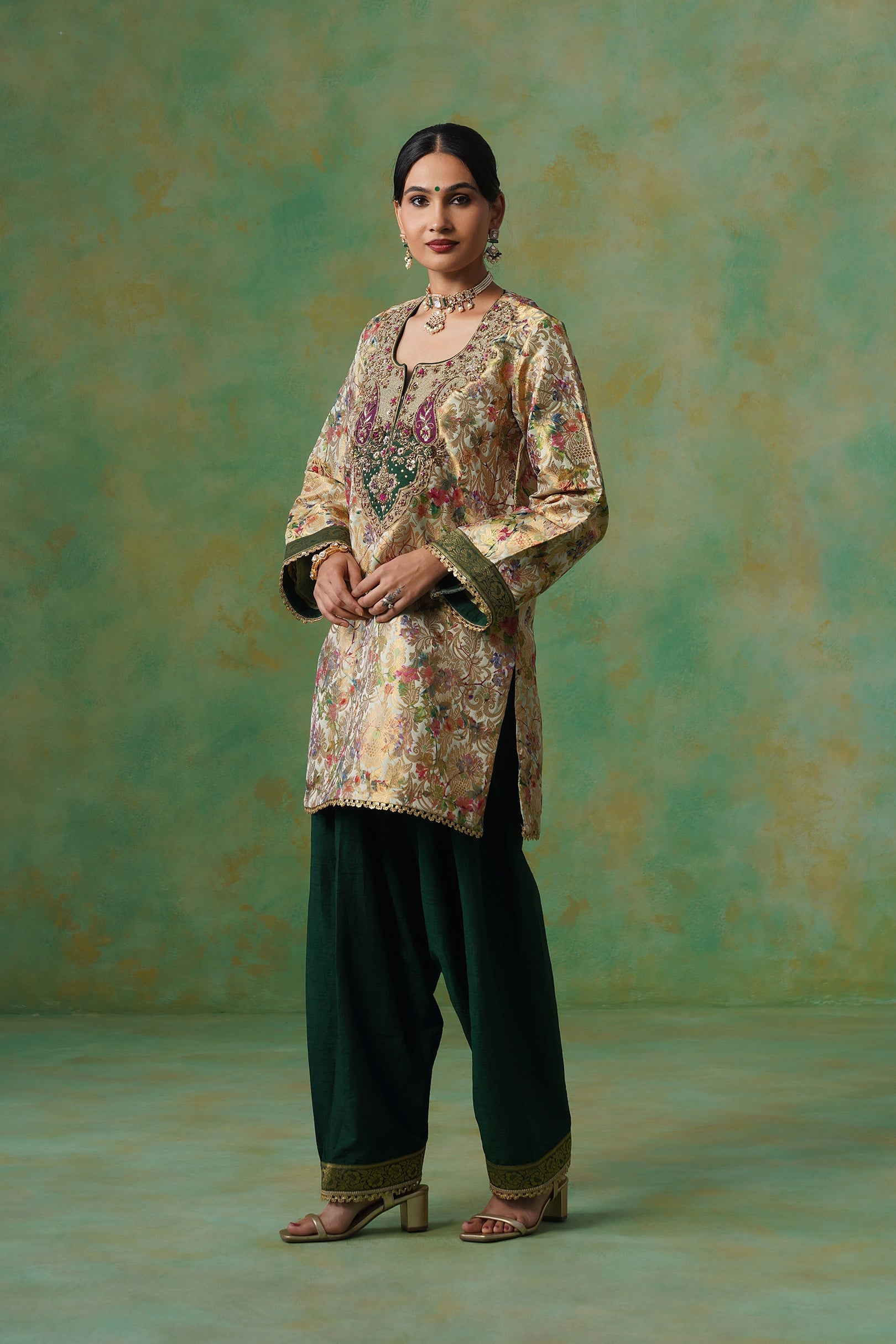 Tulsi Brocade Hand Embroidered Suit Set - Neetika Chopra