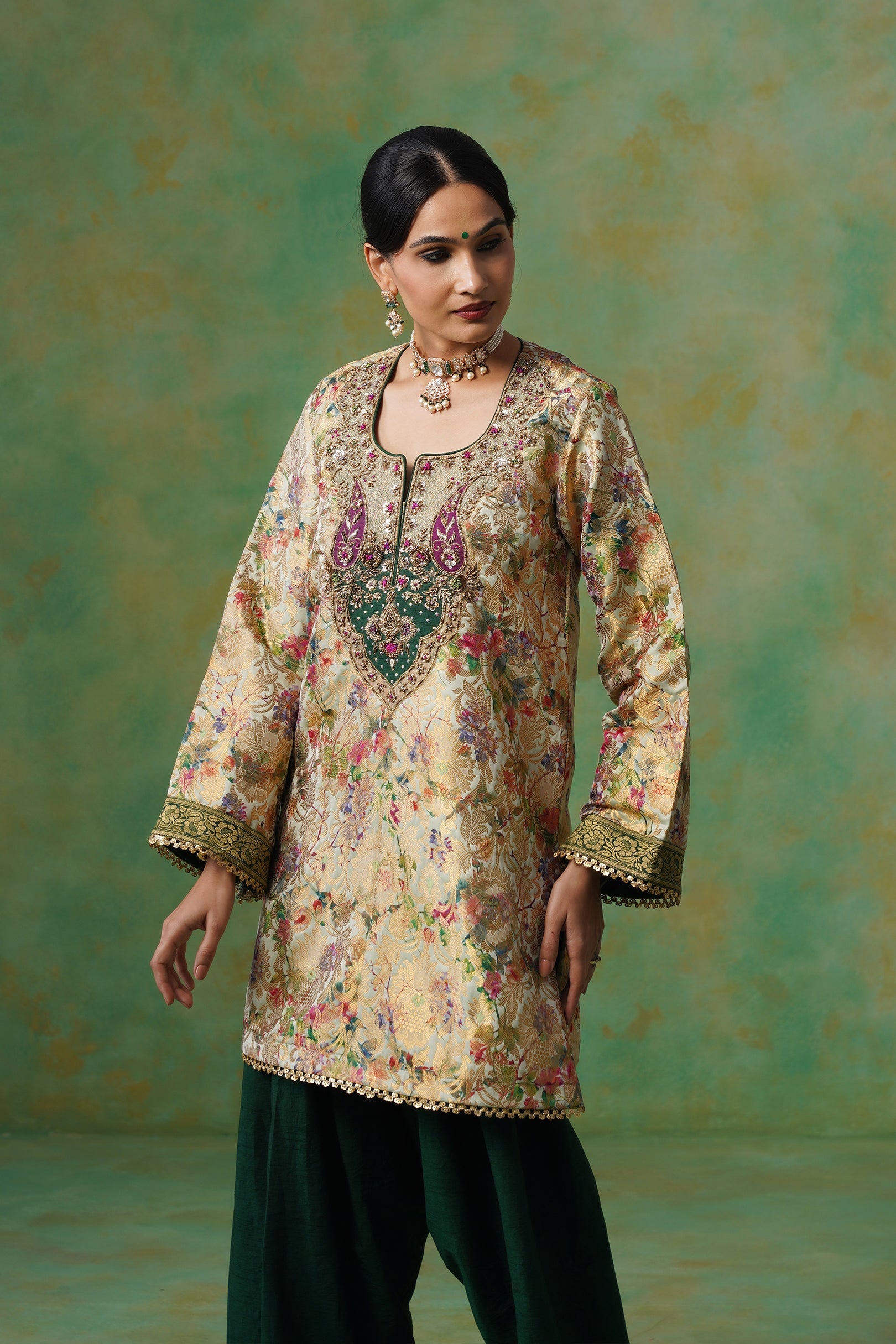 Tulsi Brocade Hand Embroidered Suit Set - Neetika Chopra