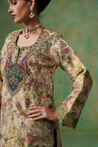 Tulsi Brocade Hand Embroidered Suit Set - Neetika Chopra