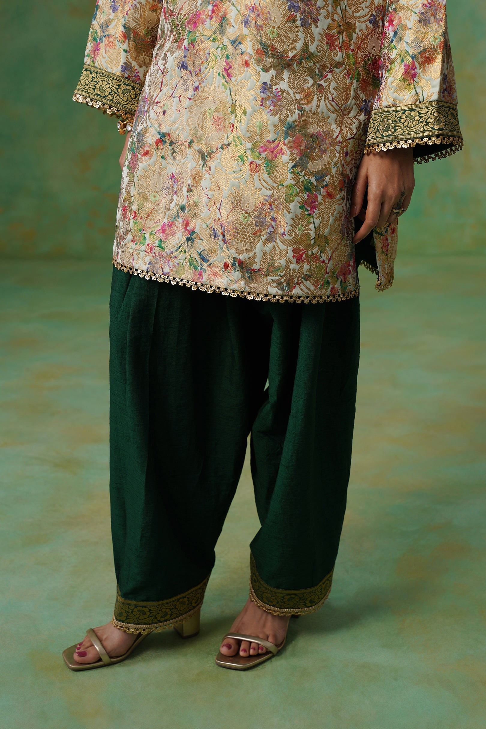 Tulsi Brocade Hand Embroidered Suit Set - Neetika Chopra