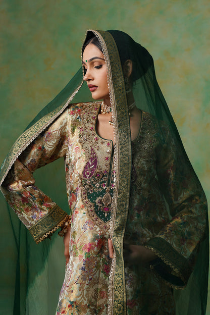 Tulsi Brocade Hand Embroidered Suit Set - Neetika Chopra