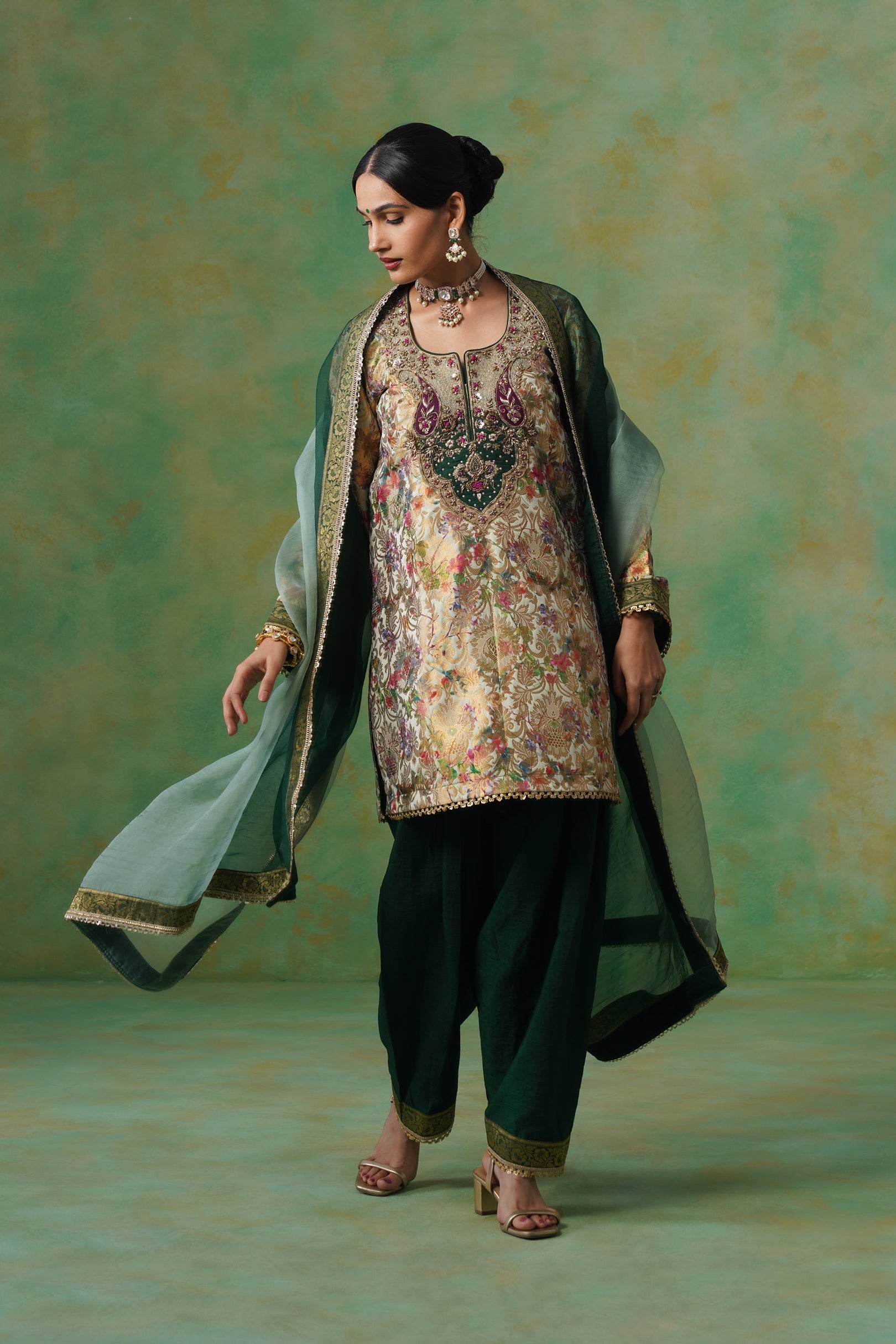 Tulsi Brocade Hand Embroidered Suit Set - Neetika Chopra