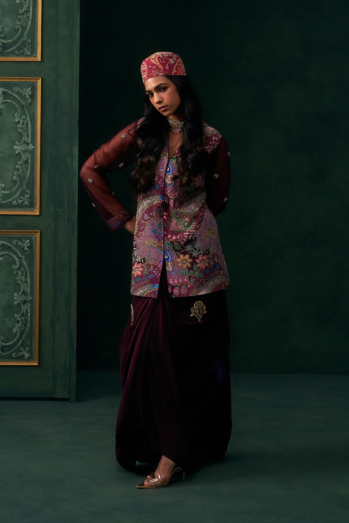 Vareesha Crepe Embroidered Matching Set