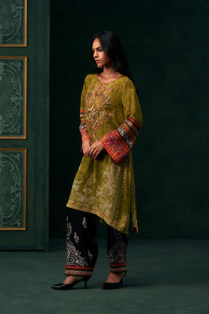 Anora Crepe Printed Hand Embroidered Suit Set