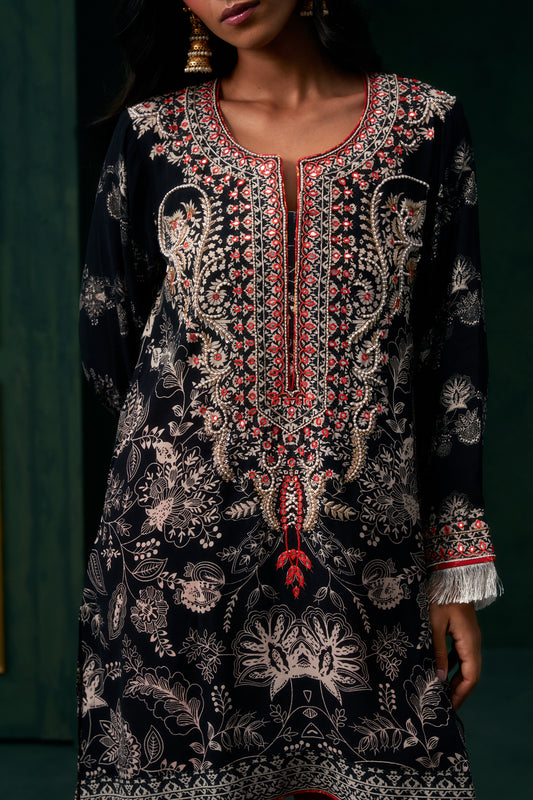 Zohira Crepe Printed Embroidered Suit Set