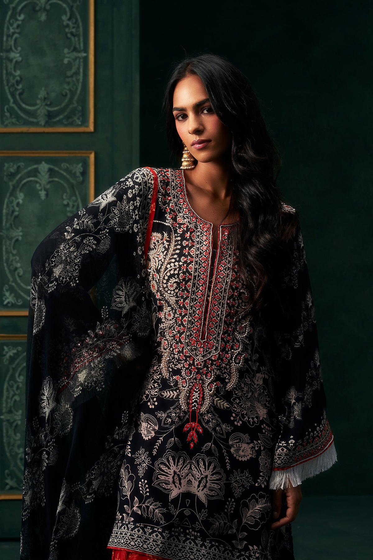 Zohira Crepe Printed Embroidered Suit Set