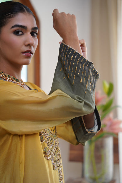 Ruhani Hand Embroidered Crepe Printed Matching Set - Neetika Chopra