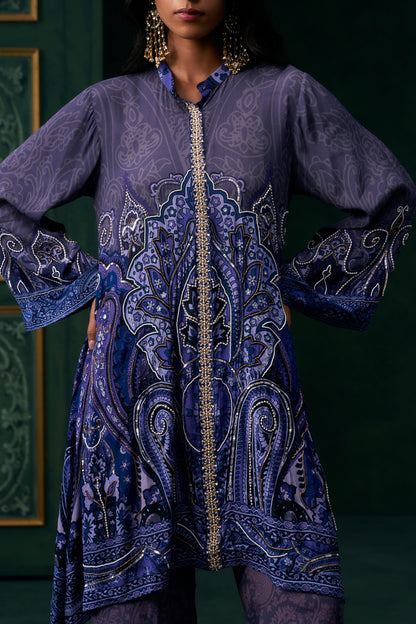 Ishira Crepe Printed Hand Embroidered Matching Set