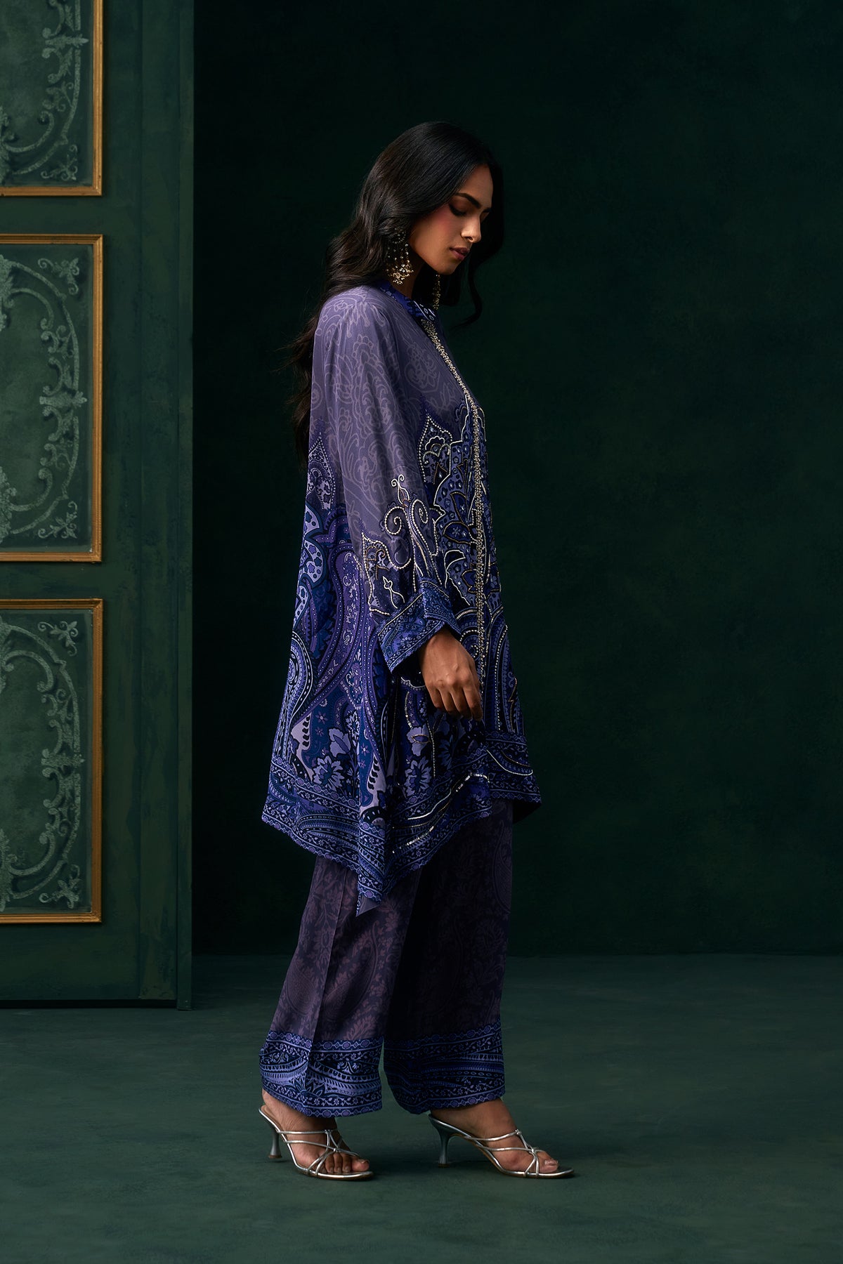 Ishira Crepe Printed Hand Embroidered Matching Set