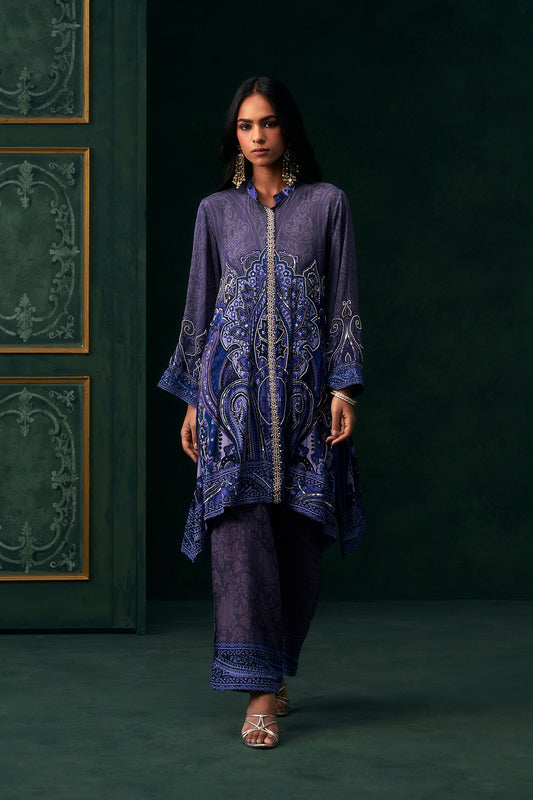 Ishira Crepe Printed Hand Embroidered Matching Set