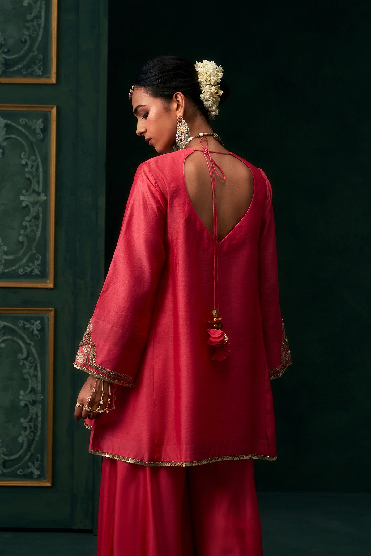 Liyana Chanderi Satin Embroidered Suit Set