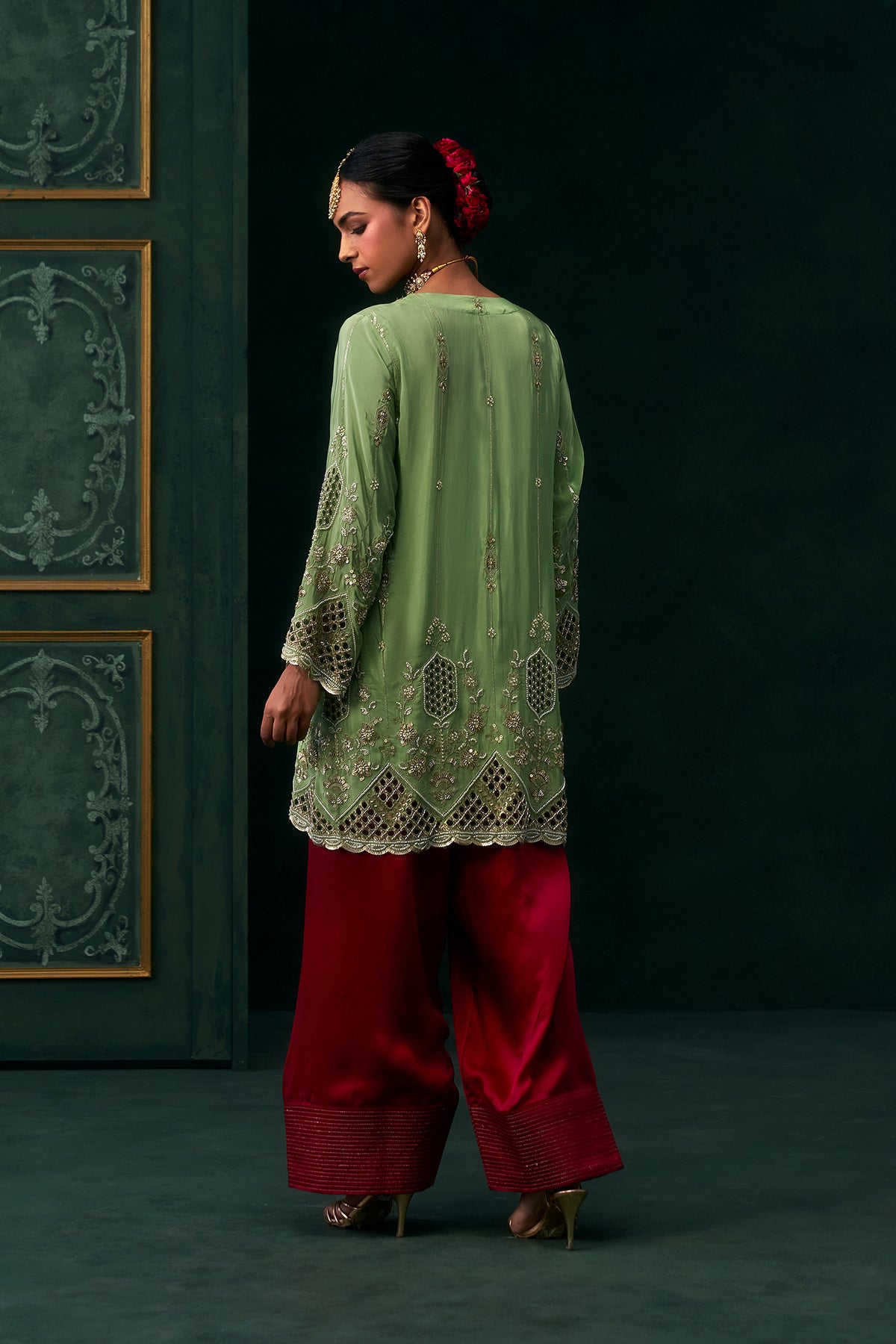 Aaira Organza Embroidered Jacket Set